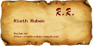 Rieth Ruben névjegykártya